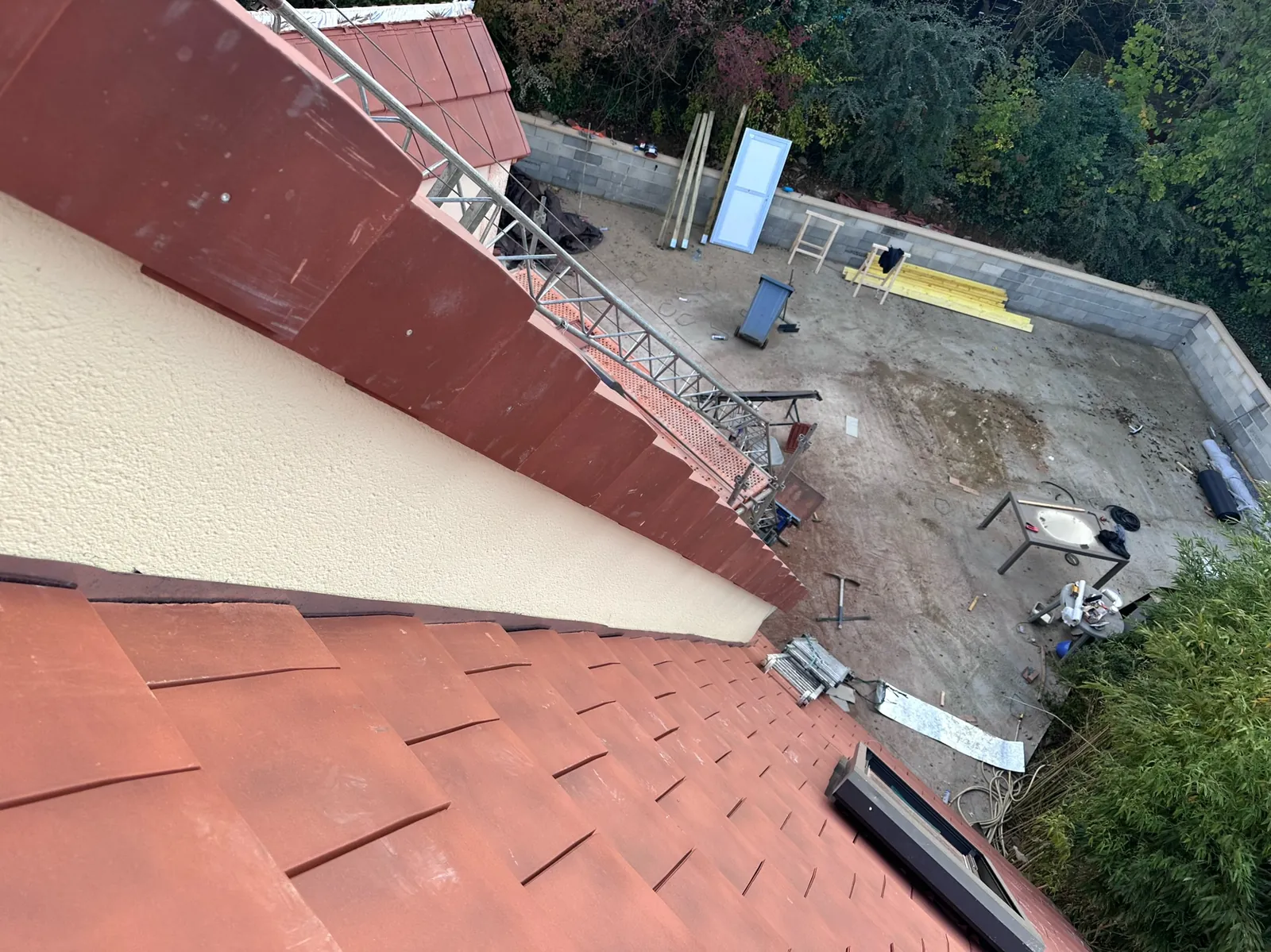Toit-terrasse et rive en zinc en chantier — M. Simonard, couvreur dans le Val-de-Marne
