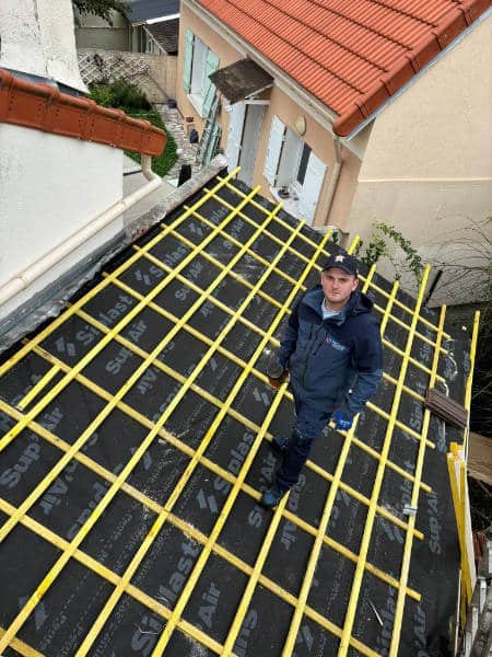 m. simonard sur un chantier de rénovation de toiture dans le val de marne 94